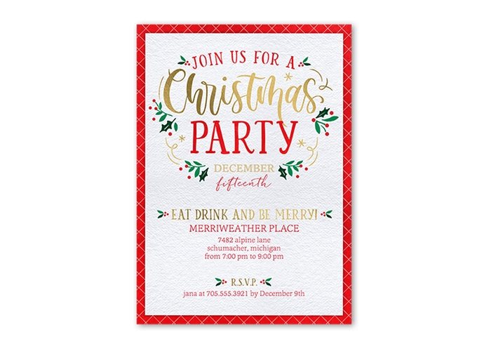 A festive Holiday party invitation.