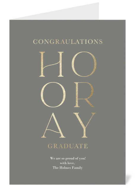 Graduation congratulations card: Hooray